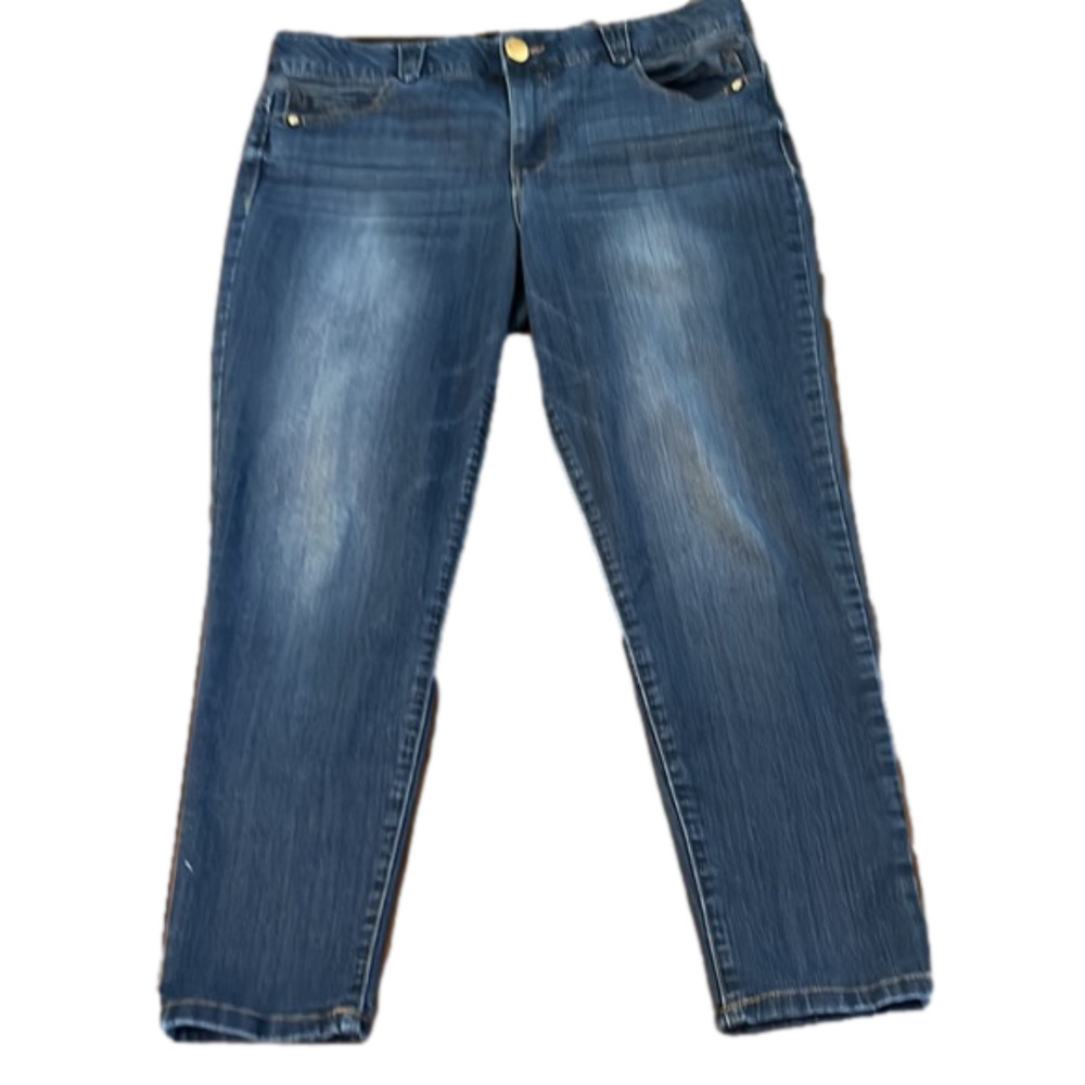 DEMOCRACY Ab Solution Straight leg Distressed Jeans size 14